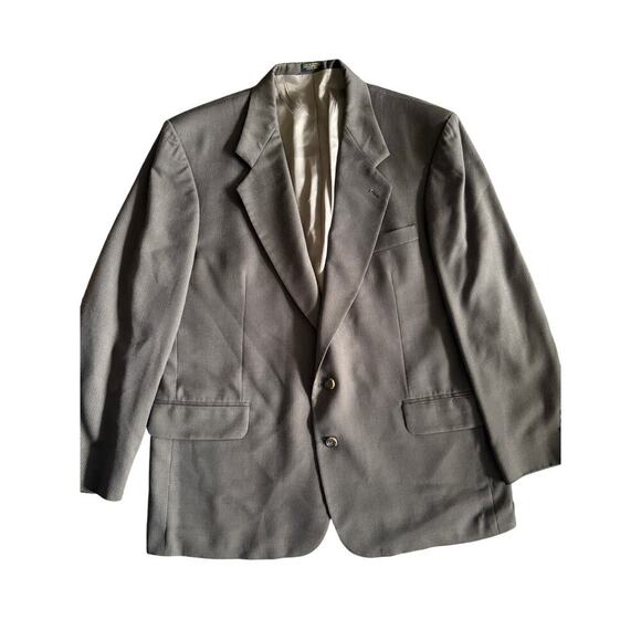 Oscar de la Renta Men’s Brown 2 Button Vintage Suit Jacket 46R - Picture 9 of 10